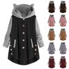 Women's Fashionable Warm Fleece Solid Color Patchwork Hoodie Casual Jacket