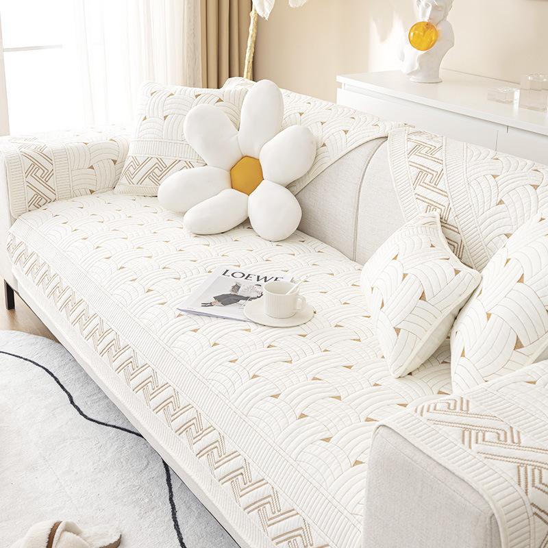 Подушка для дивана на все времена года, тканевая нескользящая кожаная подушка для сиденья, нескользящий современный простой чехол для дивана, тканевое полотенце