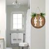 Wooden Toilet Sign Artificial Green Leaves Wall Decor Bathroom Sign Gender Tags Rustic Bathroom Sign with Lanyard for Home Cafe Restaurant Bar