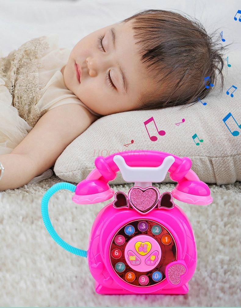 Стационарный телефон для малышей 1-3 лет, Телефон для раннего развития детей 1-2 лет, Игрушка-симулятор телефона для детей, Девочка 3 лет