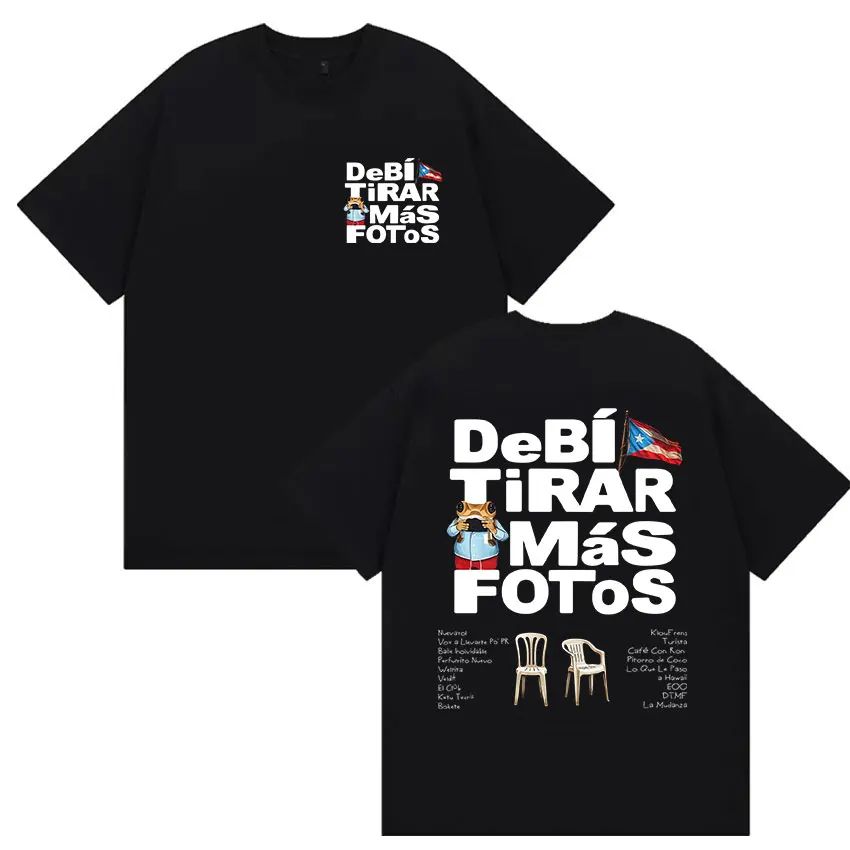 2026 Bad Bunny Short Sleeve Debi Tirar Mas Fotos DTMF Print T Shirt Casual Loose TShirts Fashion Graphic Print Tshirt Unisex