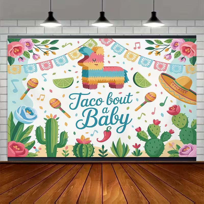 Фон «Taco Bout a Baby», Ткань для фона «Фиеста», Декор для детского душа