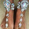 Miwens One Piece Long Summer Vacation Anklets Bracelet Sandal Sexy Leg Chain Women Boho Crystal Anklet Statement Jewelry A548