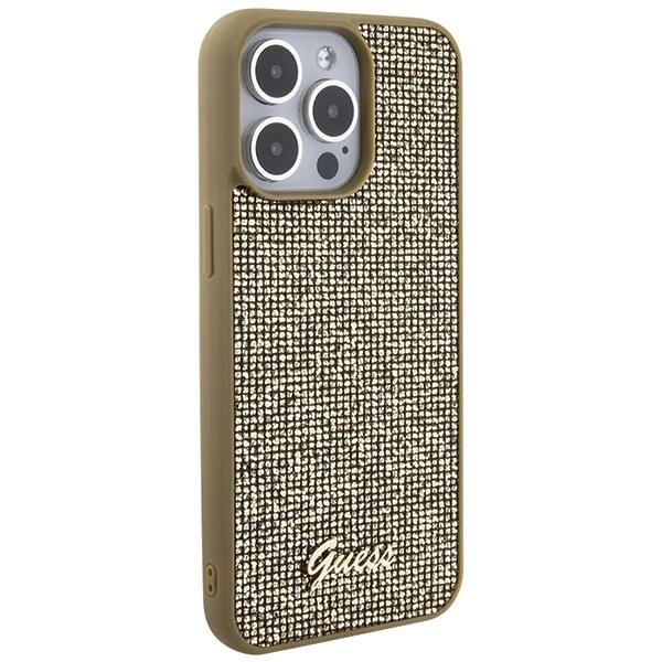 Guess Disco Metal Script Case For Iphone 15 Pro Max - Gold
