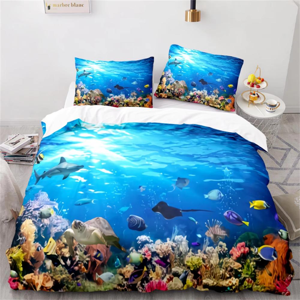 Комплект пододеяльников Wave, комплект постельного белья Sea Ocean Nautical, пододеяльник с парусником, размер Queen/King/Full/Twin, полиэстеровый пододеяльник