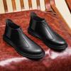Модные мужские ботинки челси из натуральной кожи, удобные ботильоны без застежек, модная элегантная деловая обувь, теплые плюшевые зимние ботинки с мехом