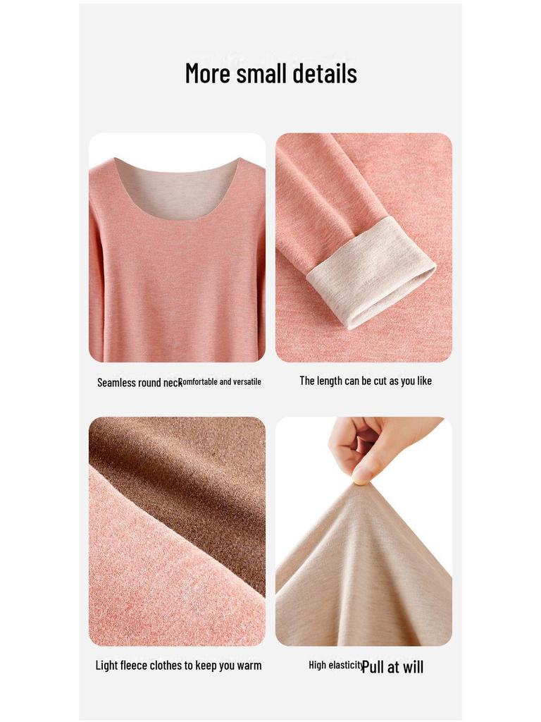 Women's Thermal Suit: Autumn/Winter Wool-Silk Blend Warmth with Bamboo Fiber Trousers