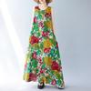 Новое винтажное платье с цветочным принтом без рукавов больших размеров для женщин, повседневное свободное длинное летнее платье