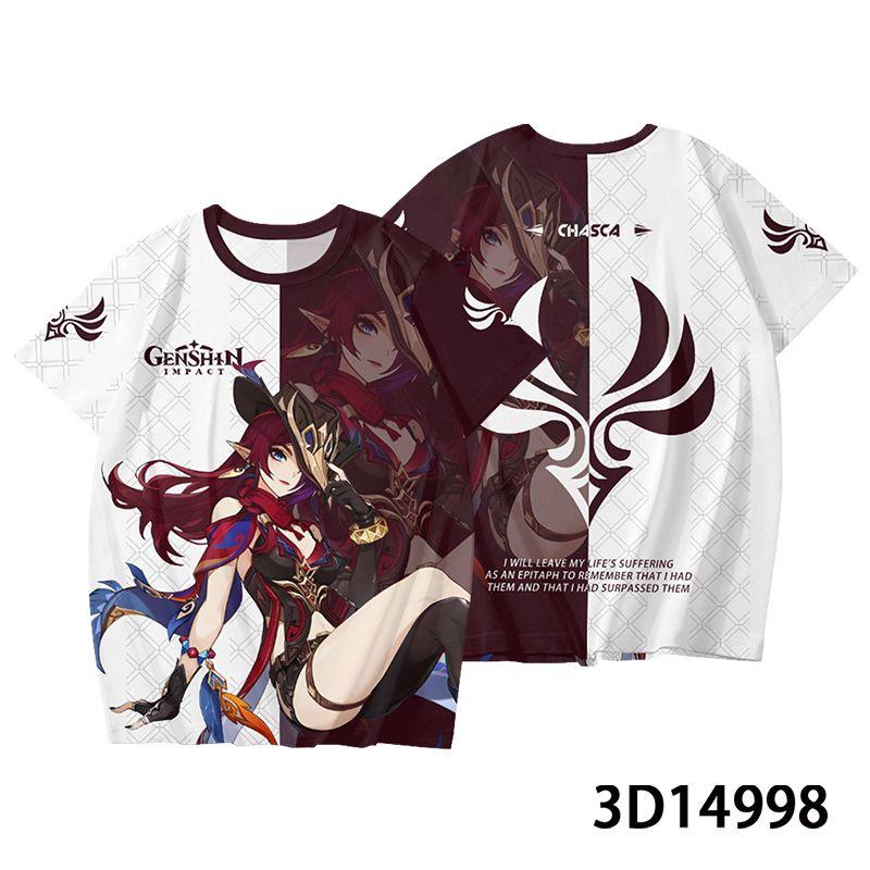 Varesa Genshin Impact Role Playing Men's T-Shirt 3D Print Unisex Anime T Shirt Harajuku Men Women Short Sleeve Tees Kids Y2k Top