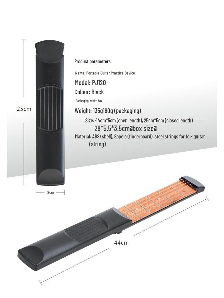 Портативная шестиструнная карманная гитара: Тренажер для пальцев для отработки аккордов и гамм