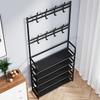 8 Hooks 4/5-layer Metal Frame Multi-Functional Shoe and Hat Rack | Space-Saving Large Capacity Storage, for Living Room, Entryway, or Corner Use