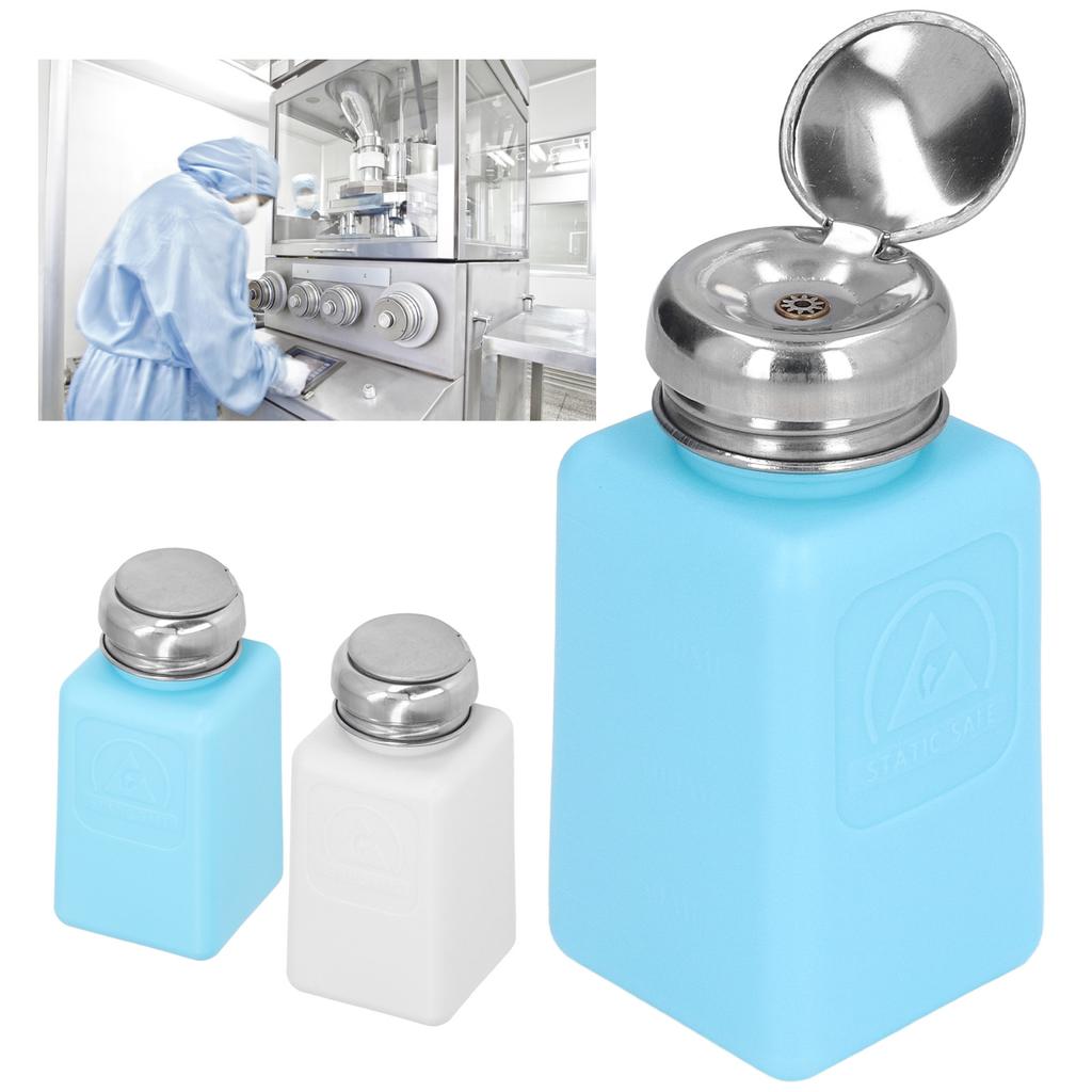 200ML Press Type Solvent Dispenser ESD Anti Static Bottle with Stainless Steel Lid Anti Static Bottle