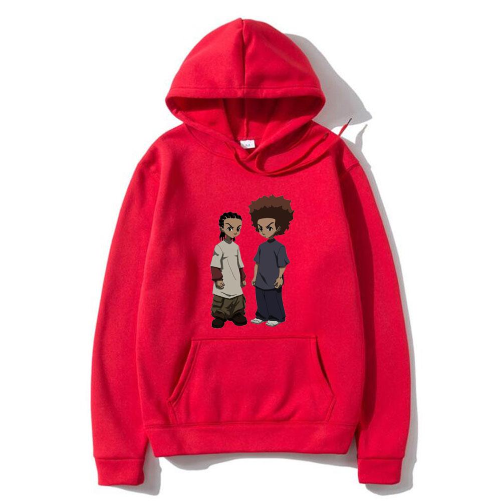 Толстовки с капюшоном The Boondocks Huey and Riley Print Sweatshirts Women Fashion Sweatshirt Harajuku Oversize Hoodie Pullovers Coat