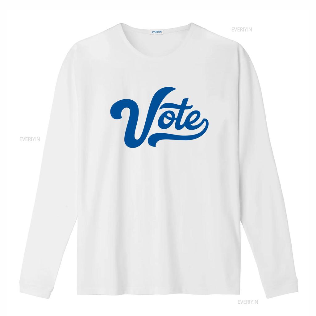 Retro Cursive Vote Slogan Print Streetwear Casual T Shirt Vintage Washed Slightly Stylish Designer Clothes