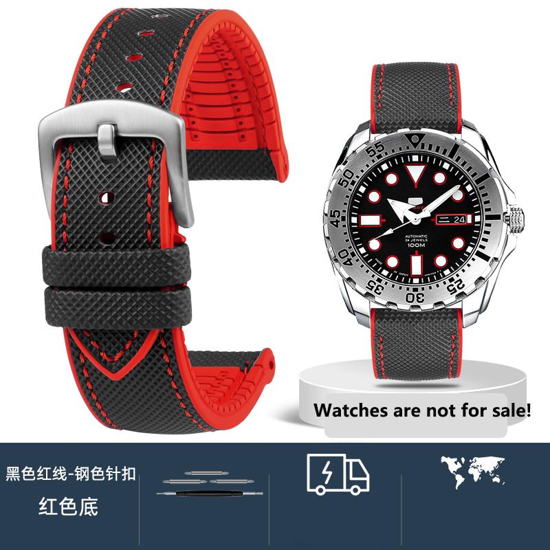 20 мм 21 мм 22 мм 23 мм 24 мм Унисекс Высококачественный нейлоновый ремешок с резиновой нижней частью Водонепроницаемый ремешок для часов для любой марки часов Мужской браслет