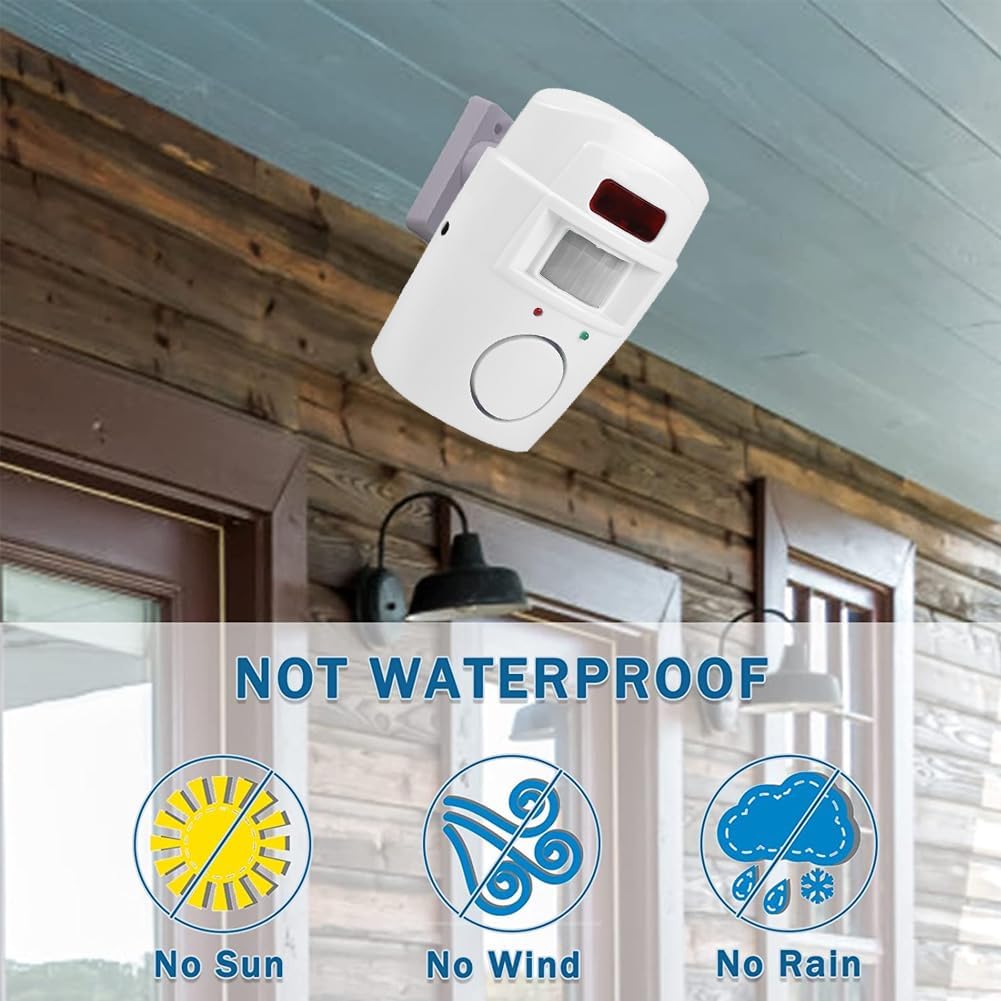Infrared Motion Sensor Alarm—Burglar Alarm with Two Remote Controls, Suitable for Homes, Garages, and Stores