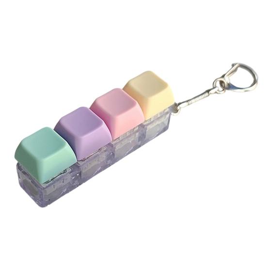 2/3/4/9-Keys Keyboard Fidget Toy, Stress Relief Push Button Finger Clicker Toy, LED Light-up Mechanical Keyboard Fidget Keychain