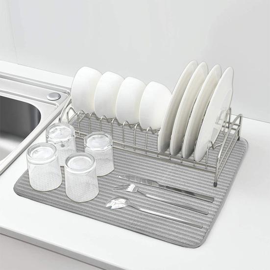 2 шт. большой коврик для сушки посуды, ультра-толстые нескользящие, суперабсорбирующие кухонные подушечки для сушки посуды, сушилки для посуды