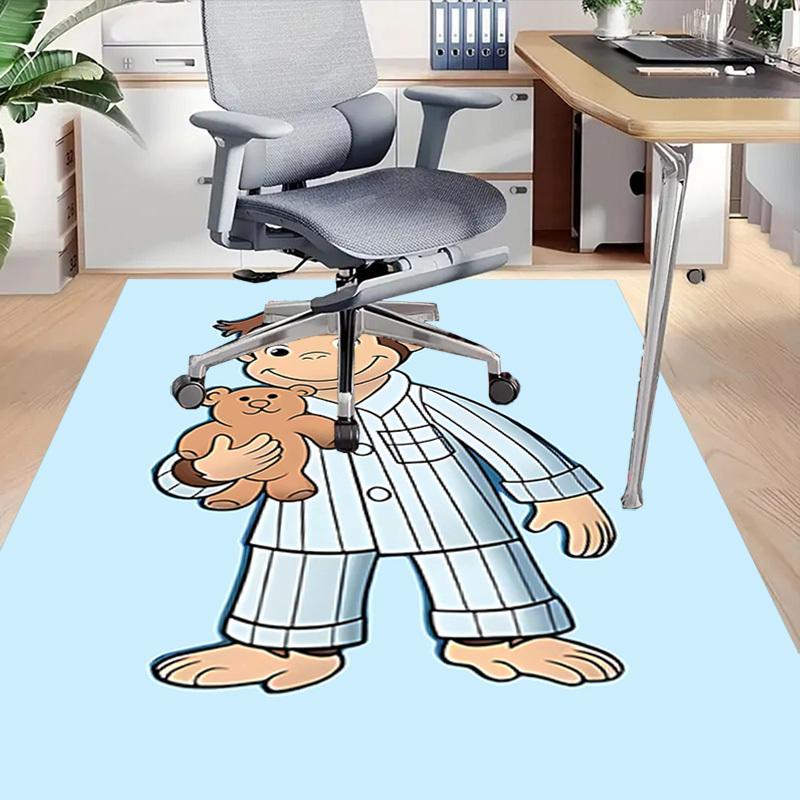 1PC Curious George teddy bear Extra Large Non-Slip Floor carpet, Office, family, bedroom, Studio - Large Area Rug Indoor Rugs, Vibrant Colors-A308