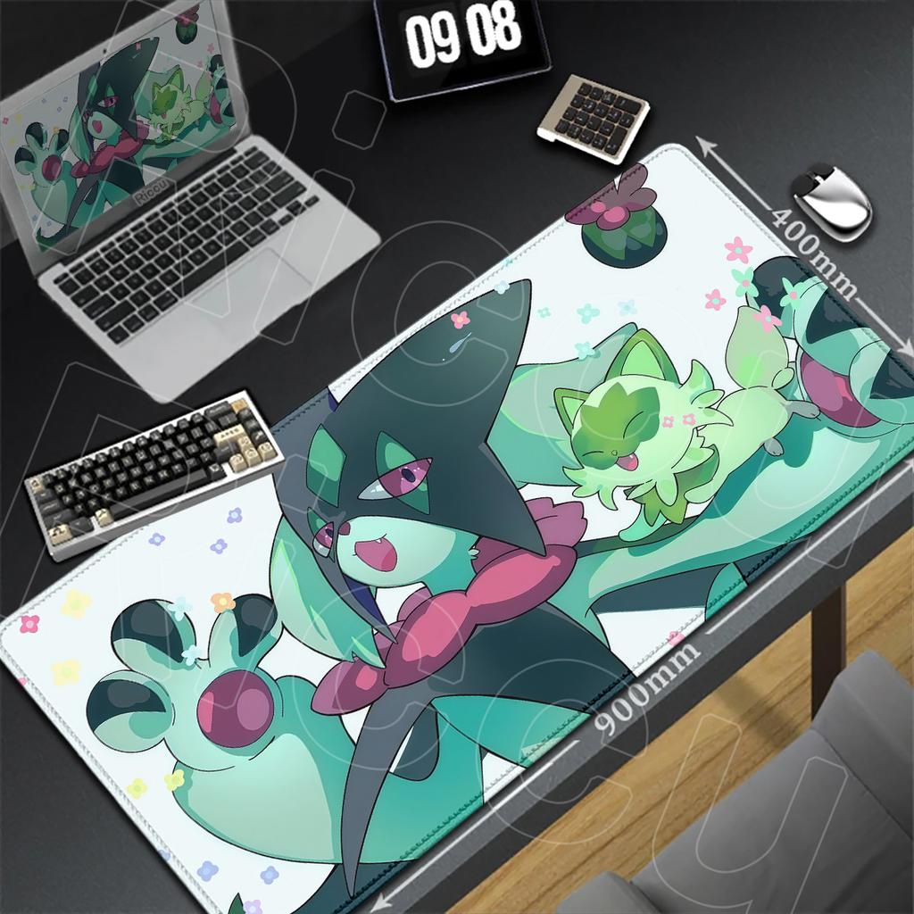 Large Locking Edge Extended Desktop Keyboard Mats Anime Cute Meowscarada Mouse Pad Xxl Gaming Office Speed Rubber Carpet