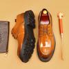 Британские повседневные кожаные туфли мужские деловые деловые кожаные туфли с большой головкой из лакированной кожи на глянцевой платформе мужские туфли