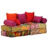 2 Seater Modular Pouf Patchwork Fabric