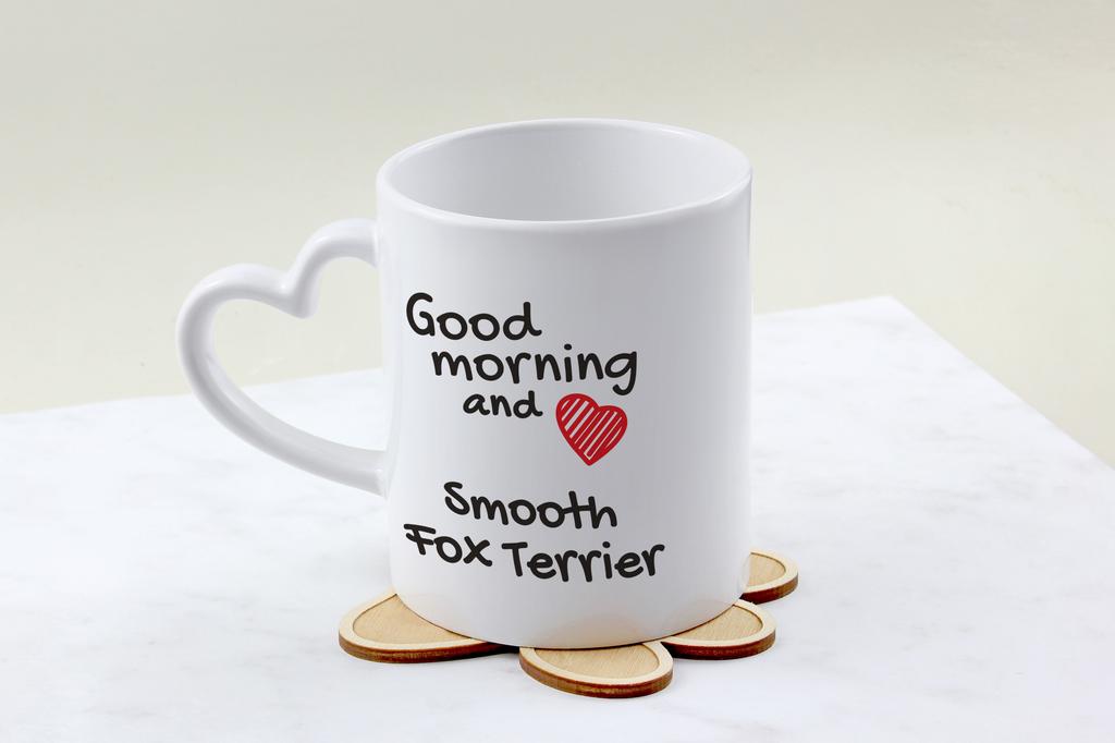 Fox Terrier Smooth - cup with a dog, adorable cup with a heart-shaped handle, universal gift from the Art-Dog brand