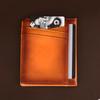 Slim Minimalist Leather Card Holder Genuine Leather Card Wallet Slim Line Thin Mini Small Rfid License Id Card Holder
