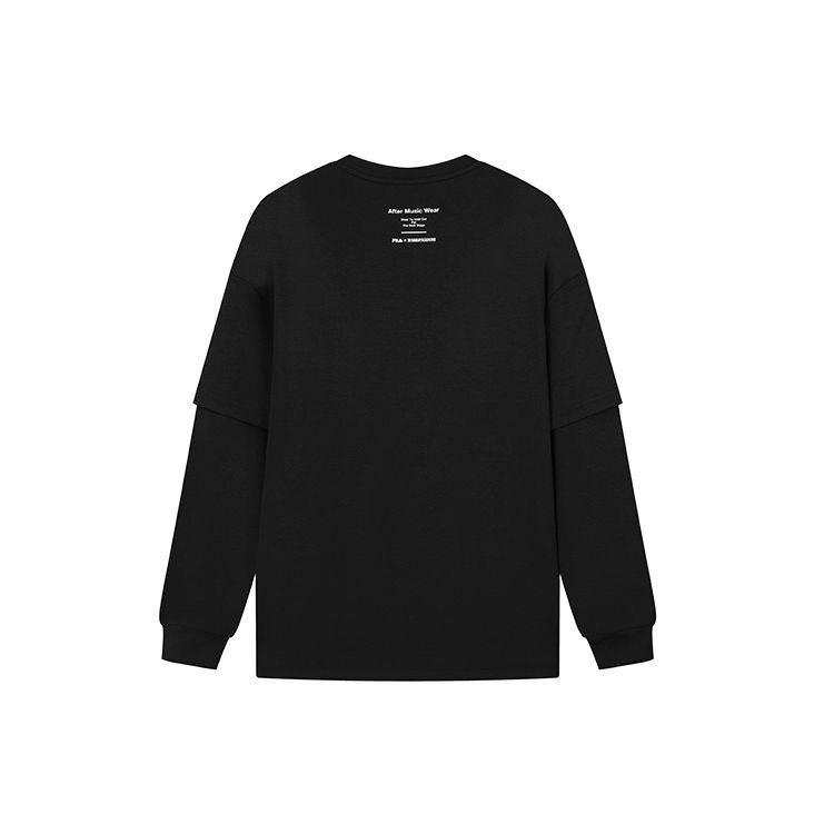 Fila X MIHARA YASUHIRO Футболка мужская с длинным рукавом и круглым вырезом, спортивная, многослойная, с принтом логотипа American Vintage, черная F11M133201F-BK
