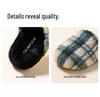 Thickened Autumn/Winter Plaid Stripe Cotton Slippers - Comfortable Unisex Homewear