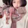 Women's Korean Style Faux Cashmere Plaid Scarf