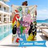 Custom Name Music Barba Adventure Heart In Space Adventure Microfiber Beach Towel, Lightweight for Summer Travel, Swimming Pool Fan Gift