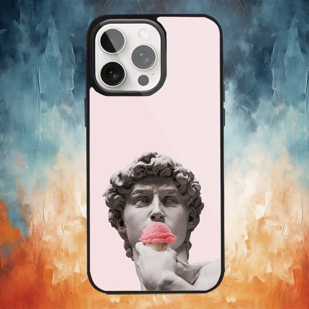 Эстетичный Чехол для Телефона с Изображением Давида и Моны Лизы для iPhone 17 16 15 14 13 12 Pro Max Plus для Magsafe Зеркальный Беспроводной Магнитный Чехол