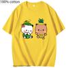 Kawaii Graphic T-Shirts Couple Fruits Couple Dudu Pineapple and Bubu Watermelon Shirt Cute Panda Bear