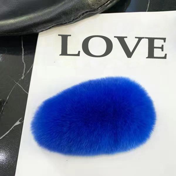 Плюшевая заколка для девочек из натурального кроличьего меха, женская заколка с челкой