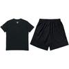 Футболка с коротким рукавом и спортивные шорты Li Ning Plain Letter Print, комплект для мужчин, черный цвет AHSS539-2+AKSS463-1