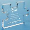 Engraved Acrylic Block Puzzle Gifts for Boys from Mum,  Table Decoration Gifts for Son, Christmas, Anniversary, Graduation