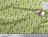 Soimoi Green Poly Crepe Fabric Damask Floral Print Fabric by metre 42 Inch