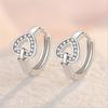 Trendy 925 Sterling Silver Earrings for Women Jewelry Gift Cute Crystal Heart Hoops Female Earrings with Stones Aniti Allergy