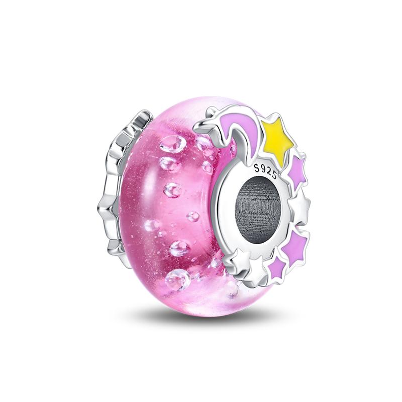 Real 925 Sterling Silver Moon Vitreous Star Fairy Tale Charms Beads Fit 925 Original Bracelets DIY Jewelry Romantic Gift