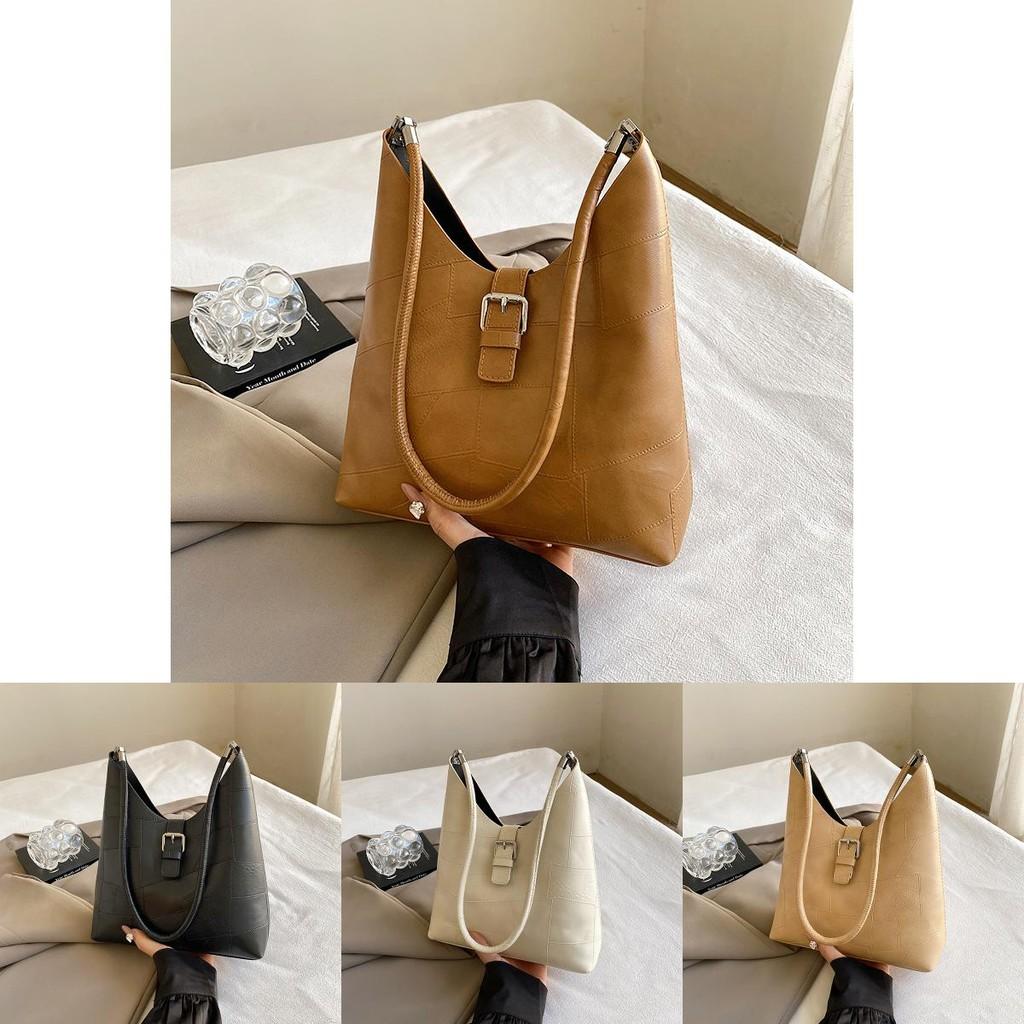 Stylish Fashionable Lightweight Luxury Shoulder Bag For Casual Commuting And Trendy Outings In Black White Khaki Almond And Brown