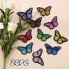20 Pieces Butterfly Iron On Patches Embroidery Applique Patches for Arts Crafts