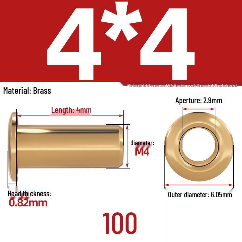 Pure Brass Hollow Rivets & Copper Eyelets Fasteners M1.3–M5