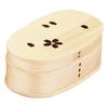 Magewappa Oval Nested Lunch Box Cherry Blossoms Plain Wood Lacquerware Cedar Moisturizing Natural Wood Side Dish Natural Wood Women Men Two-tier