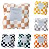 Throw Blanket Checkerboard Design Coldproof Polyester Bedroom Bed Winter Warm Flannel Blanket