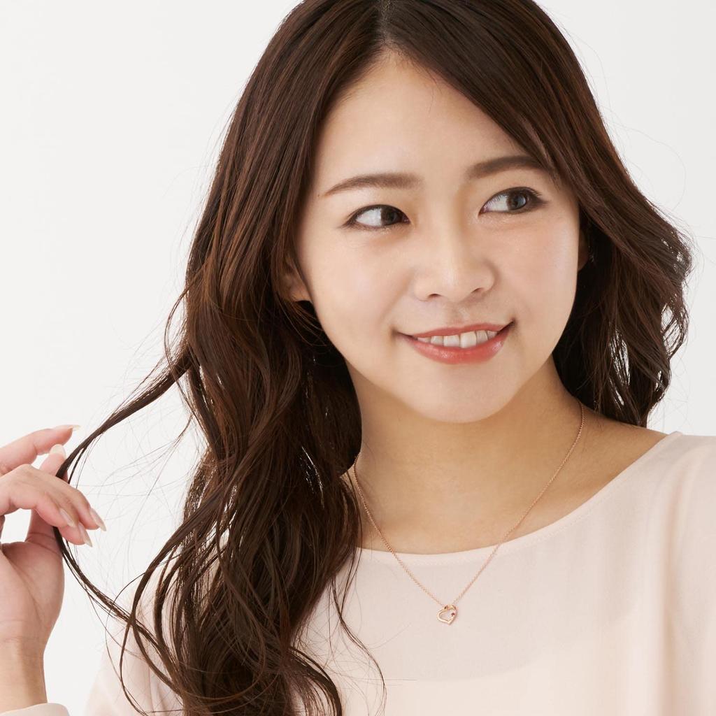 Necklace Diamond Garnet Pink Gold Color January Birthstone [Sears] Women's E1491-p-01