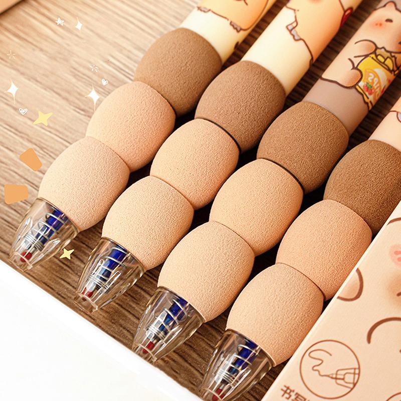 4Pcs Cartoon Cute Capybara Erasable Gel Pens Kawaii Quick-Drying Writing Smooth Elegant Neutral Pens Aesthetic Stationery