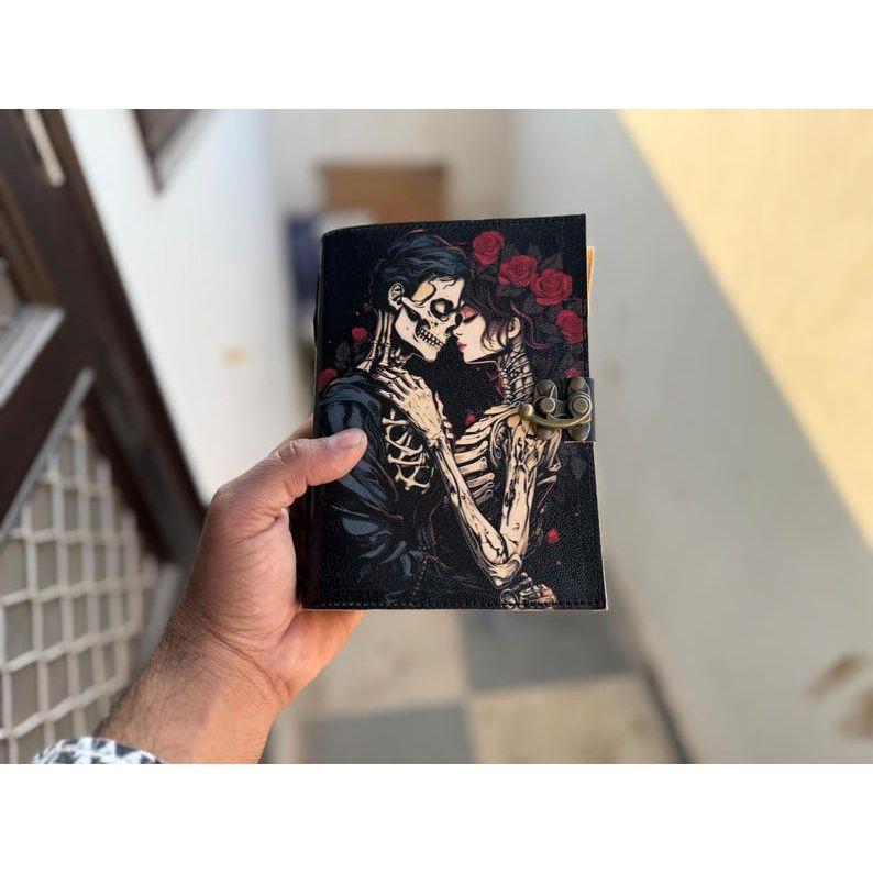 Журнал любовника из кожи ручной работы «Череп», викканский языческий журнал, гримуар, книга теней, для мужчин и женщин, для путешествий, для дня рождения