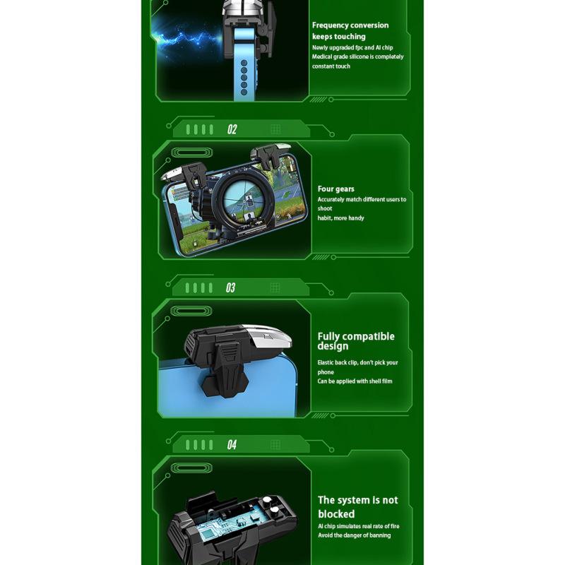 Новый! 1 пара M-01, шестипальцевый мобильный игровой триггер для телефона, игровой контроллер, кнопка, эргономичный геймпад