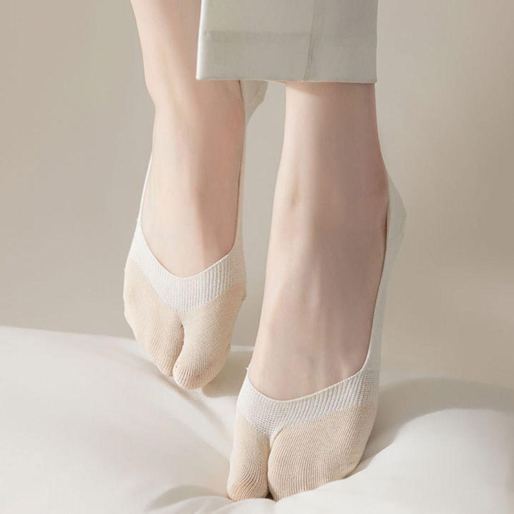 Soft Flip Flops Socks Elastic Finger Hosiery Fashion Split Toe Boat Socks  Student